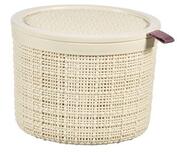 Košík s vekom Curver® JUTE ROUND, 2L, béžový, 17x13 cm