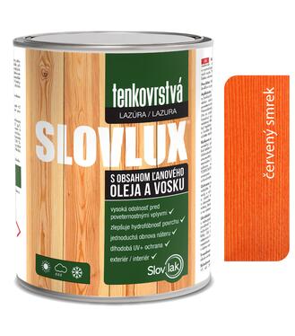 Slovlux Tenkovrstvá lazúra na drevo, červený smrek 0,7l