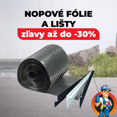 Nopové fólie a lišta zľava až do -30%